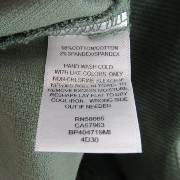 Nordstrom BP Green Corduroy Pants with Scallop Waist Small Casual - Picture 6 of 6